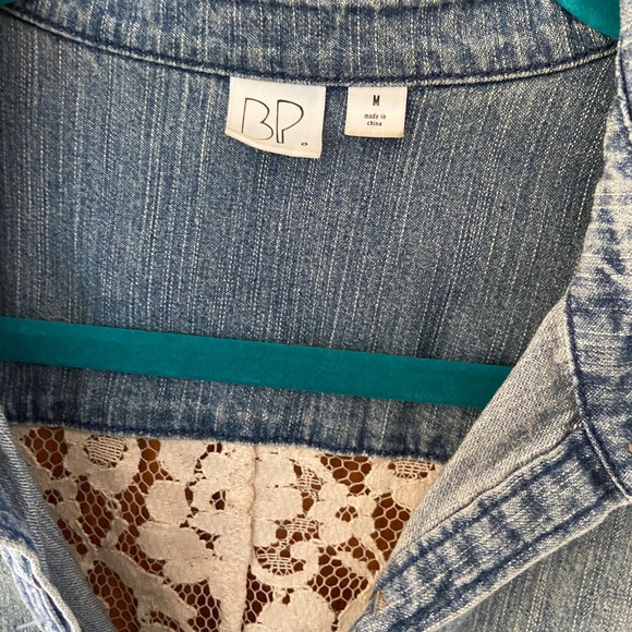 Denim button up shirt with lace back - Picture 2 of 3